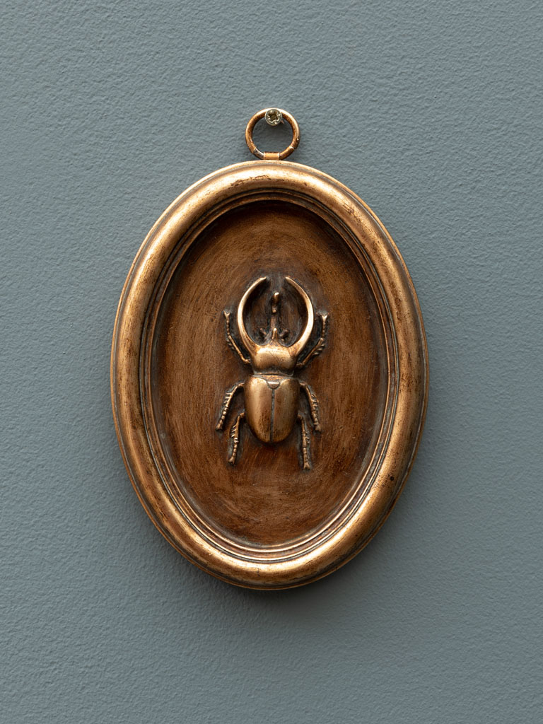 Oval copper frame with beetle A - 1