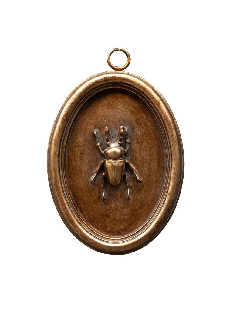 Oval copper frame with beetle B - 2