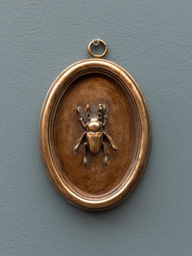 Oval copper frame with beetle B