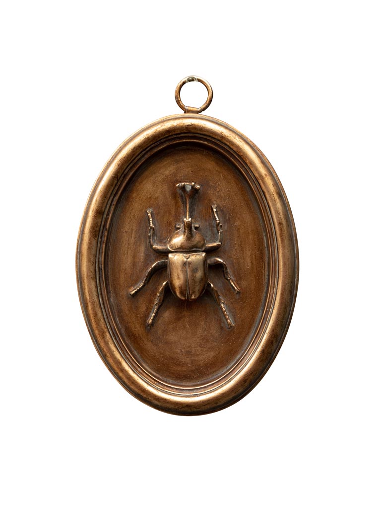 Oval copper frame with beetle D - 2