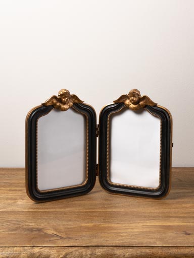 Double photoframe black & gold Classica (10x15)