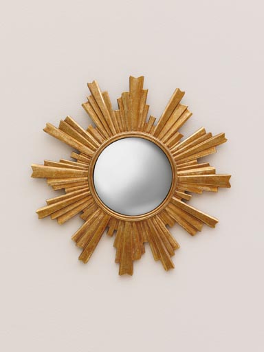 Miroir Halo convexe doré