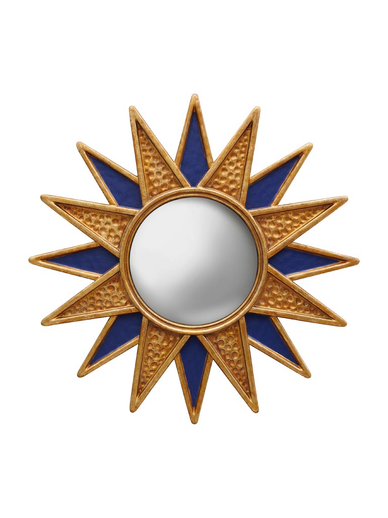 Convex blue and gold starry mirror - 2