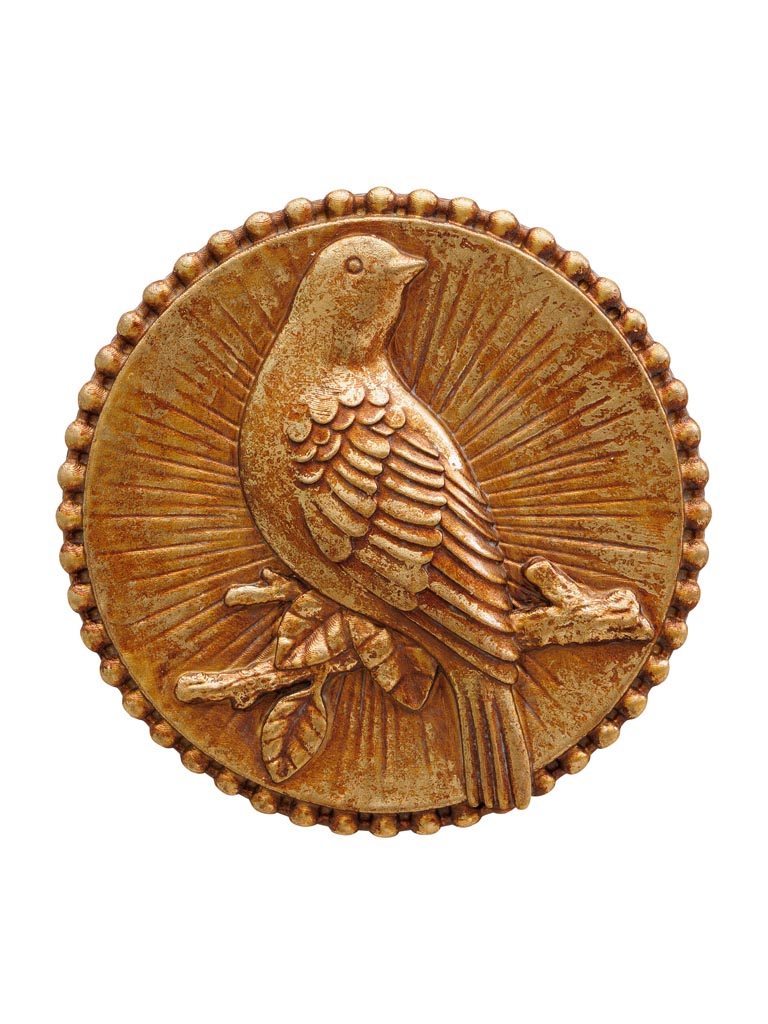 Wall medallion bird on branch - 2