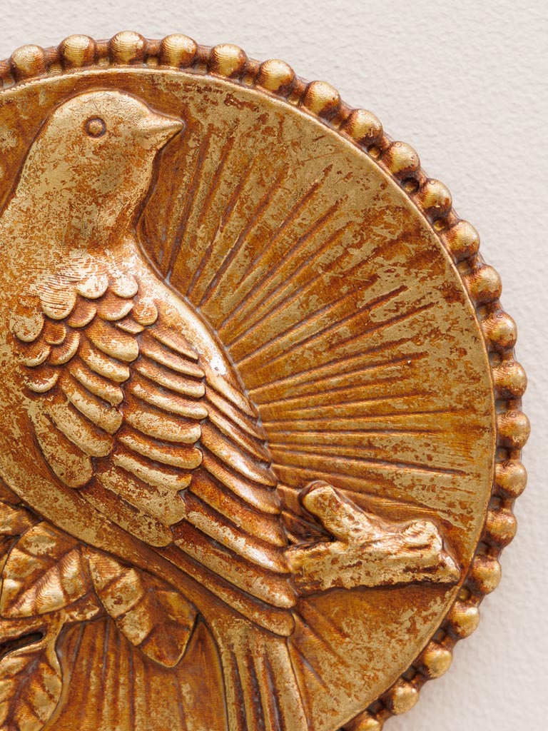 Wall medallion bird on branch - 3