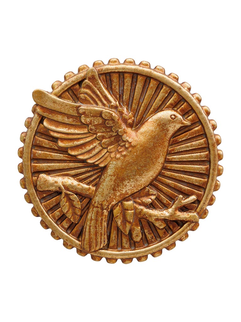 Wall medallion golden bird open wings - 2