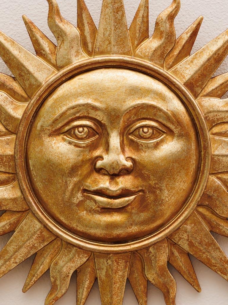 SCULPTURE MURALE SOLEIL DORE