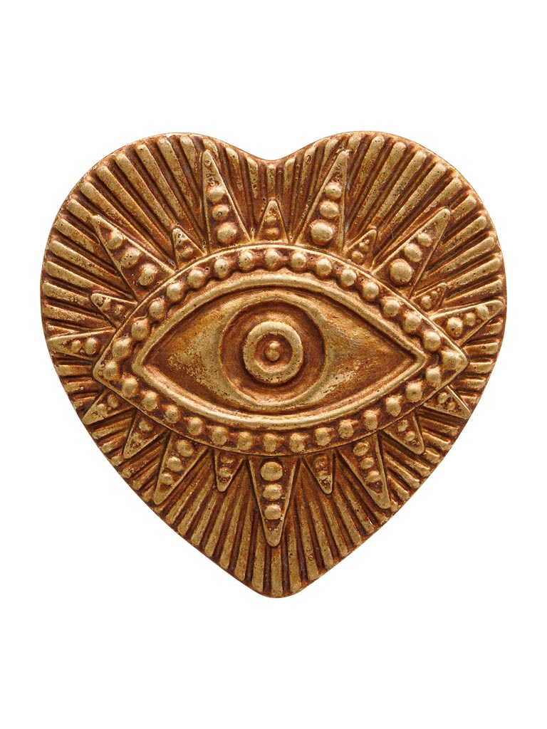 Wall medallion golden heart with evil eye - 2