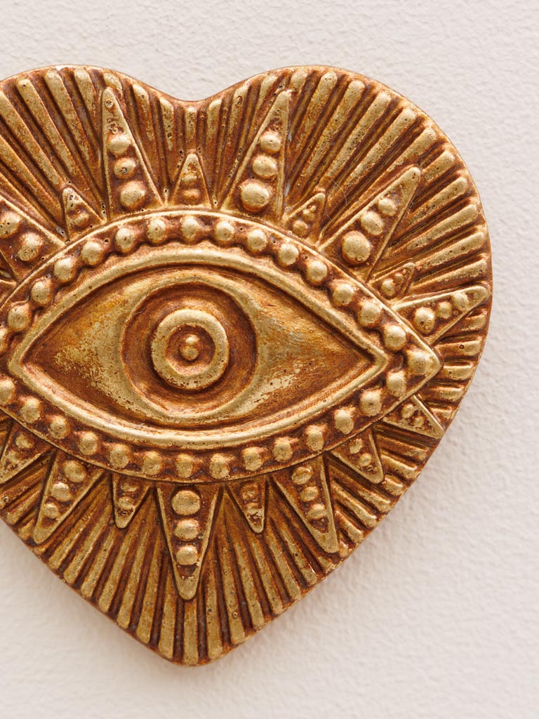 Wall medallion golden heart with evil eye - 3