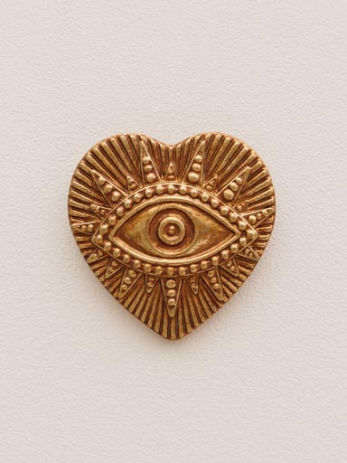 Wall medallion golden heart with evil eye