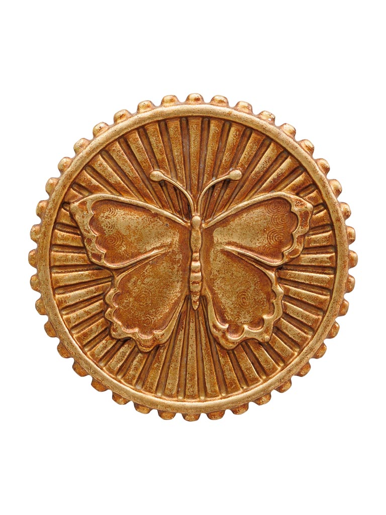 Wall medallion golden butterfly - 2