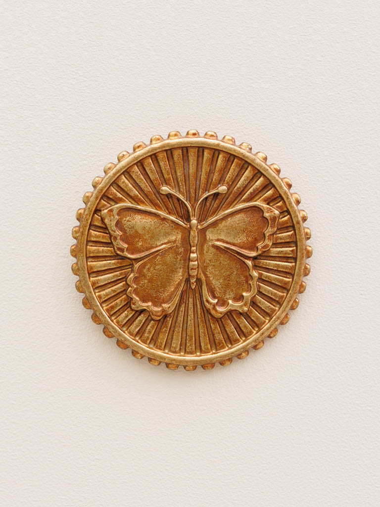 Wall medallion golden butterfly - 1