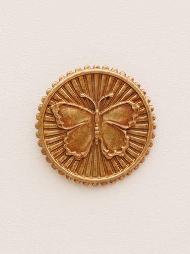 Wall medallion golden butterfly