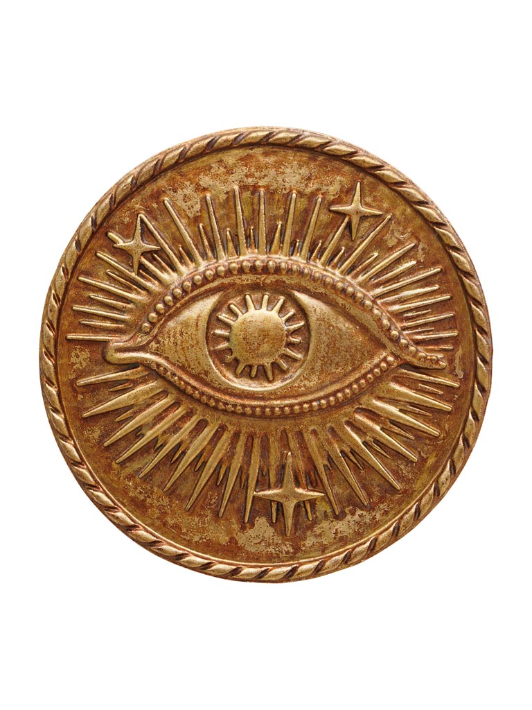 Starry eye on golden wall medallion - 2