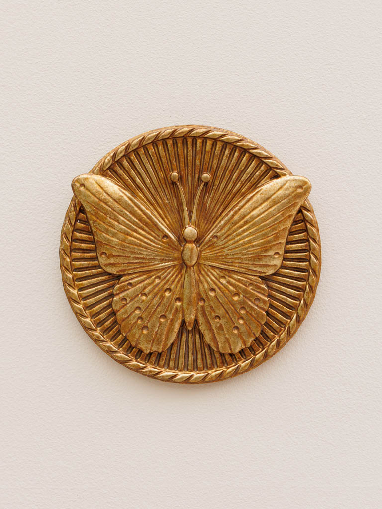 Wall medallion golden butterfly - 1