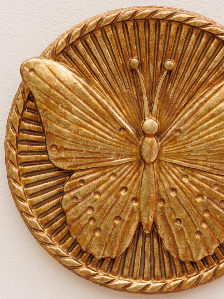 Wall medallion golden butterfly - 3