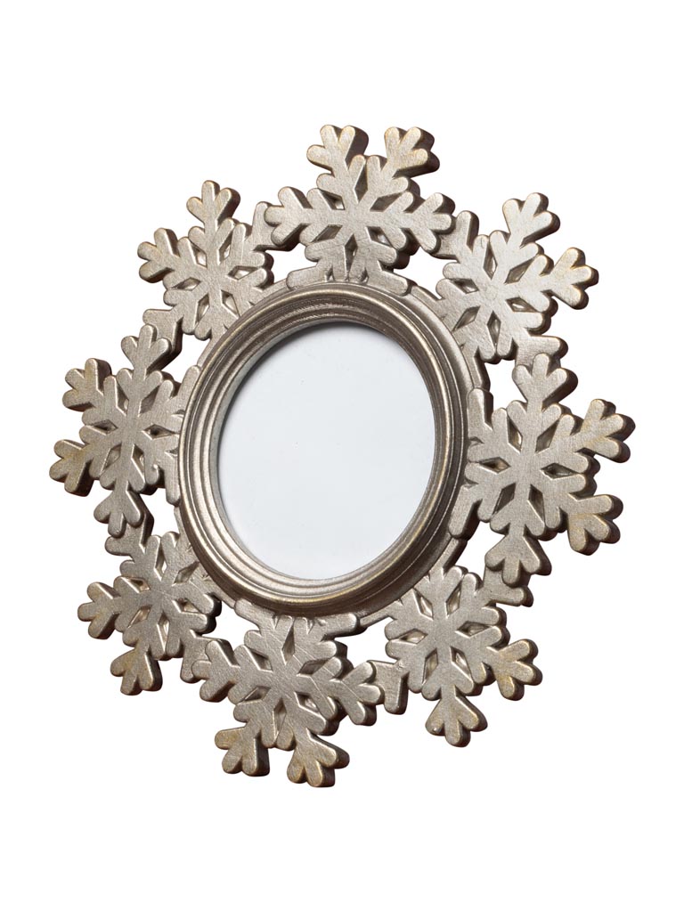 Round photo frame silver Snowflake (8x8) - 2