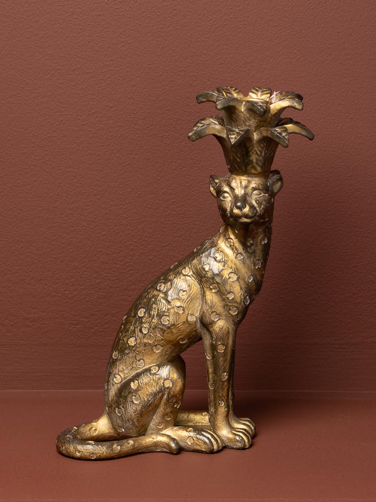 Candlestick golden jaguar - 3