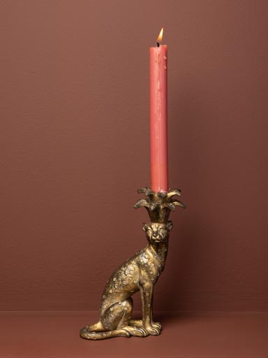Candlestick golden jaguar