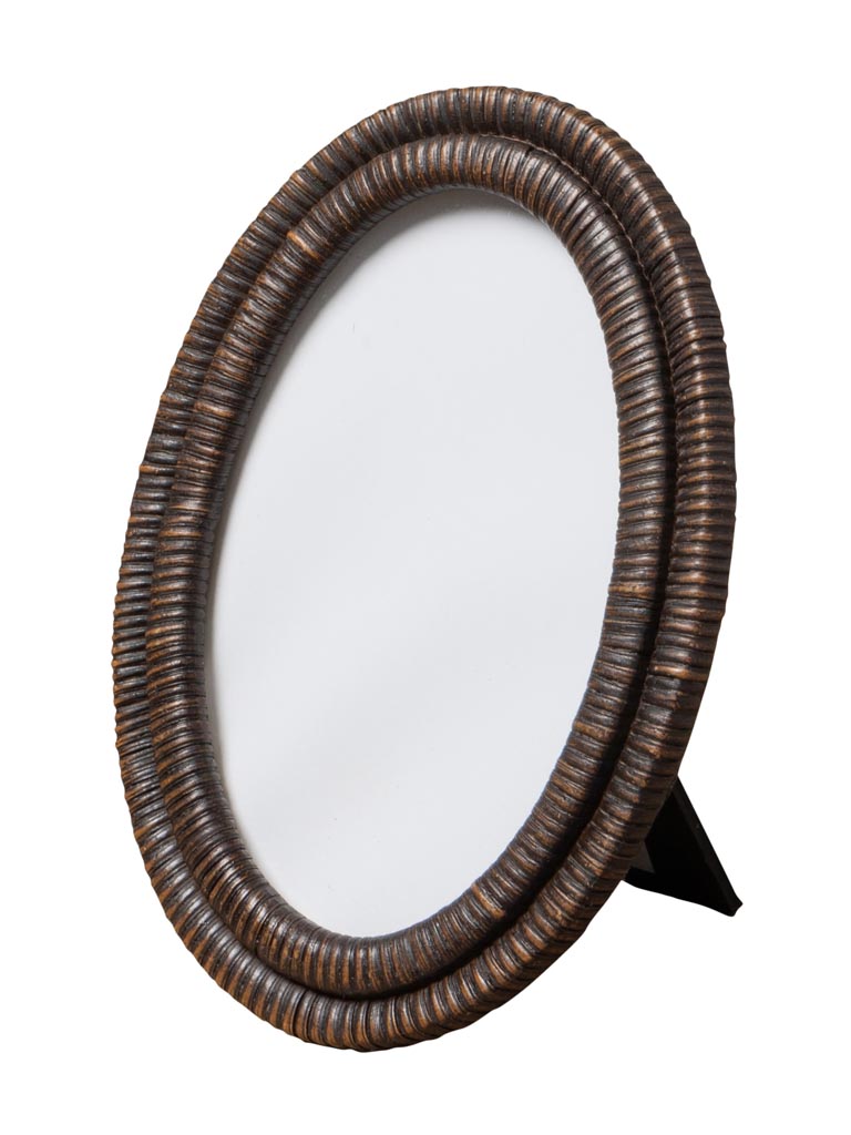 Oval photo frame dark bamboo style (15x10) - 2