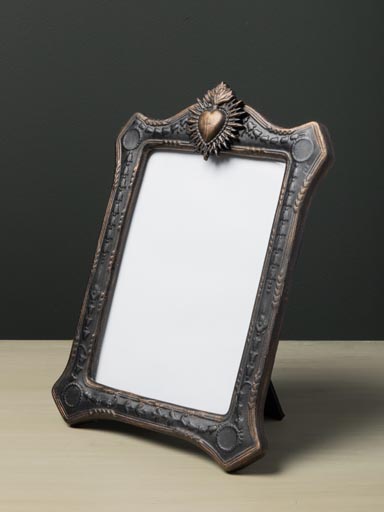 Large black photo frame Ex-voto (18x13)