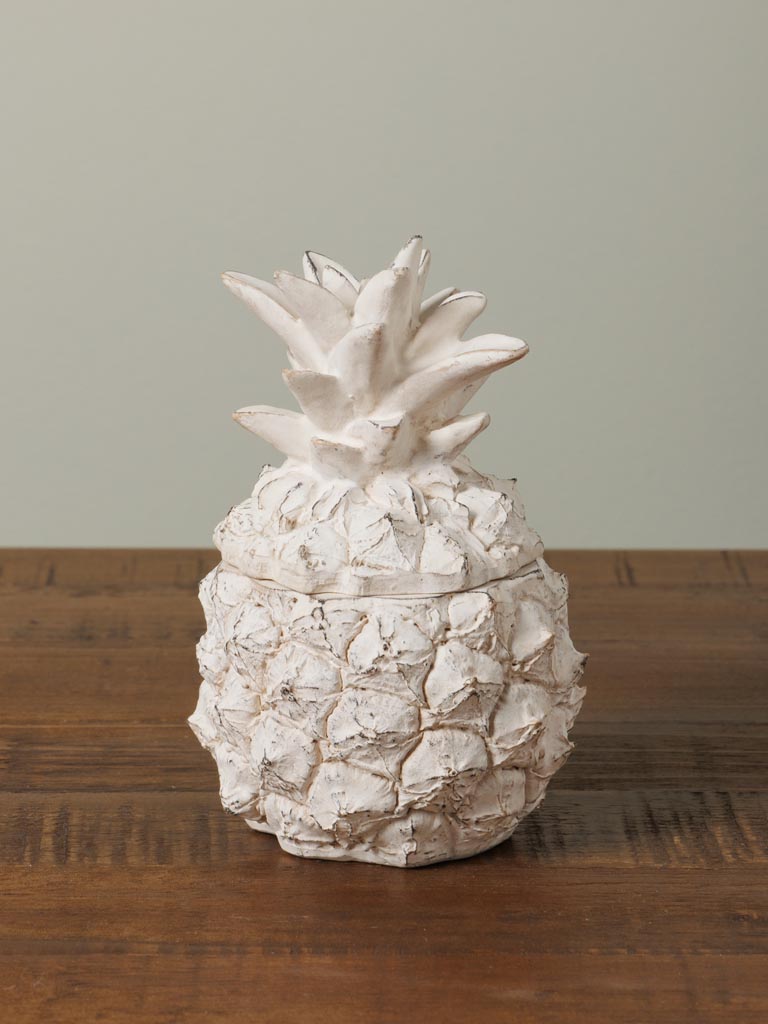 Small pineapple box white patina - 1