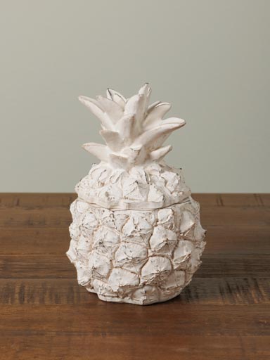 Small pineapple box white patina