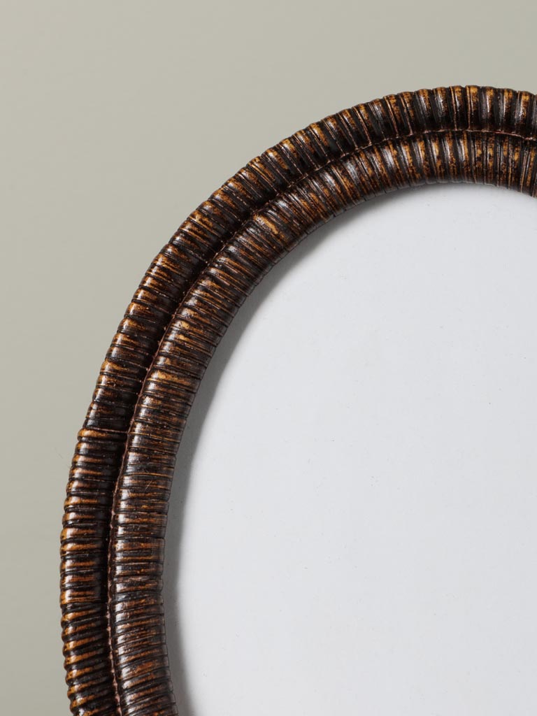 Dark rattan style oval photoframe (12x17) - 5