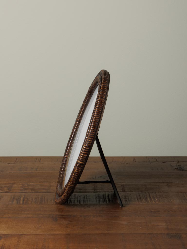 Dark rattan style oval photoframe (12x17) - 4