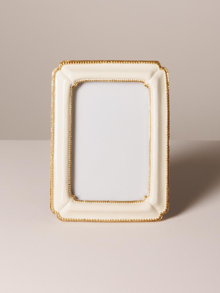 White & gold photo frame Beatrice (10x15) - 3