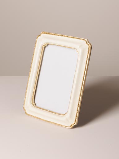 White & gold photo frame Beatrice (10x15)
