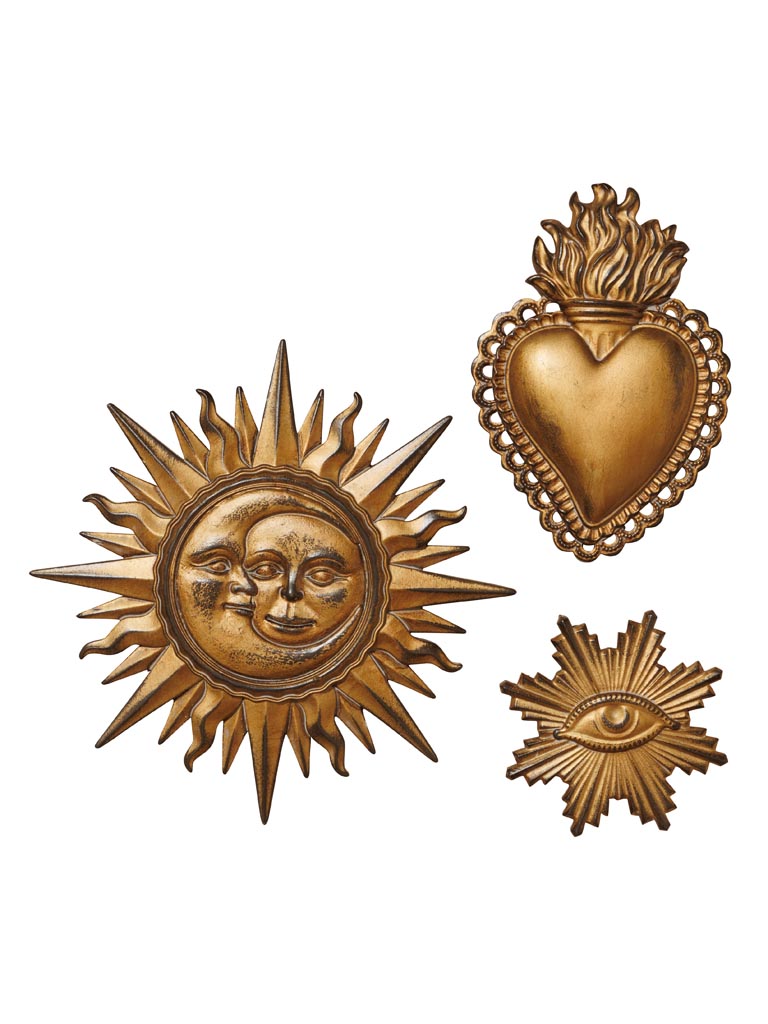 S/3 antique gold Ex-votos magnets - 2