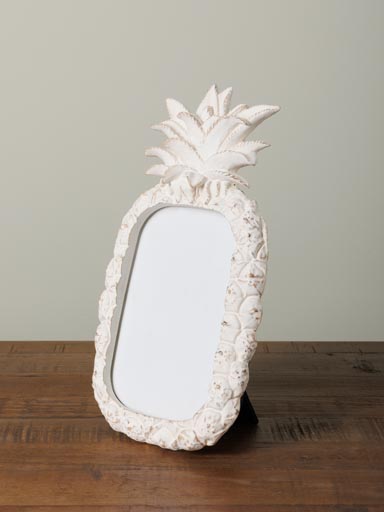 Photo frame white patina pineapple (10x15)