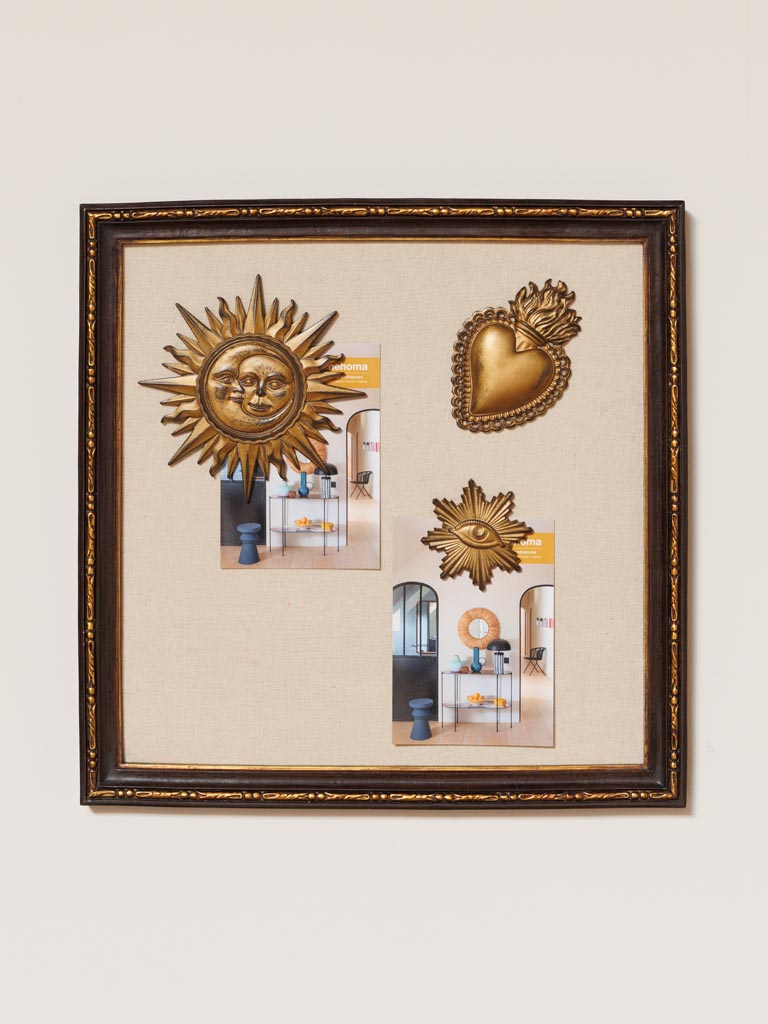 Magnet board jute and antique gold edge - 1