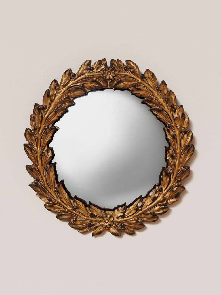 Antique gold convex mirror César - 1