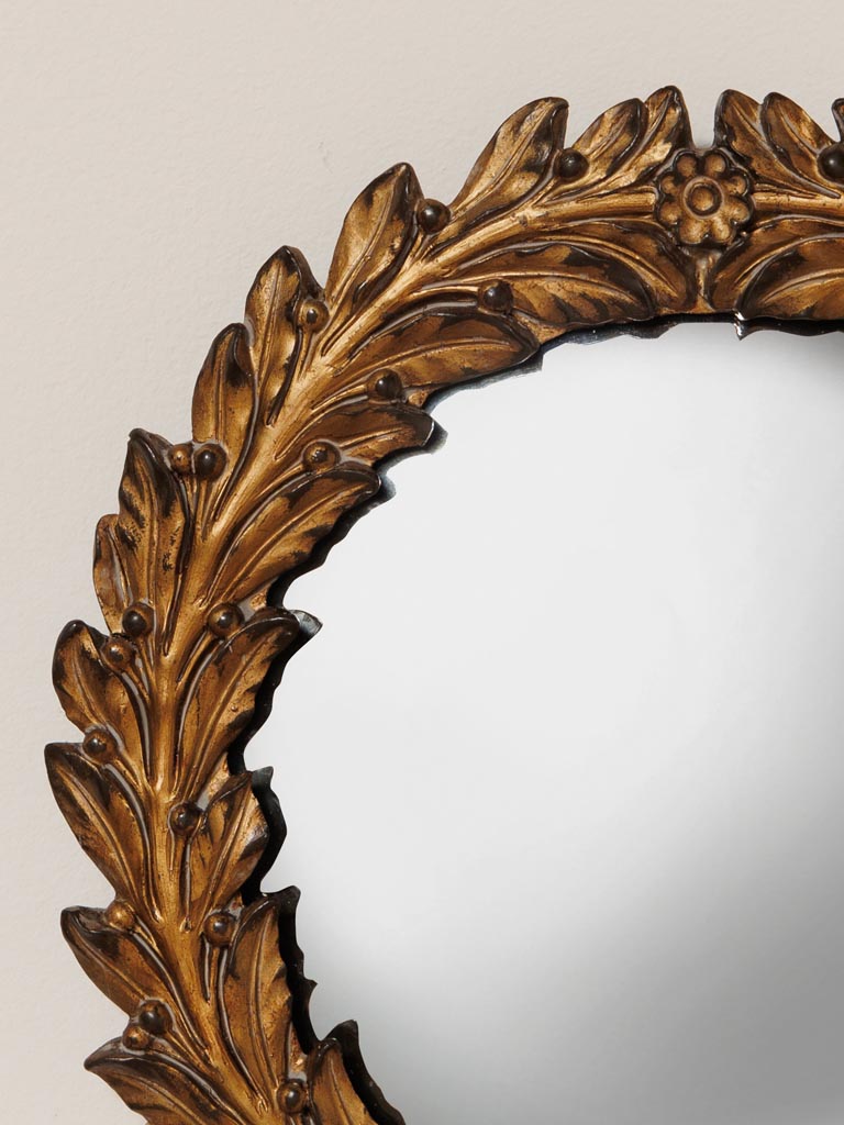 Antique gold convex mirror César - 3