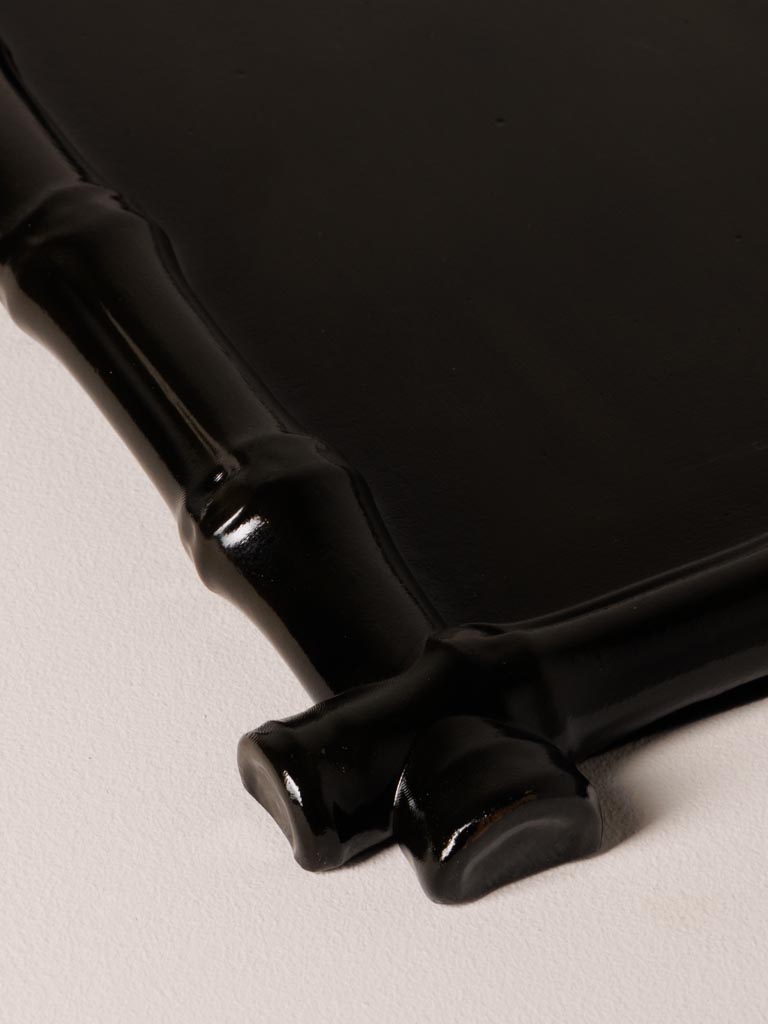 Black lacquered bambou style tray - 4