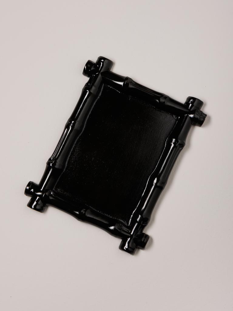 Black lacquered bambou style tray - 5