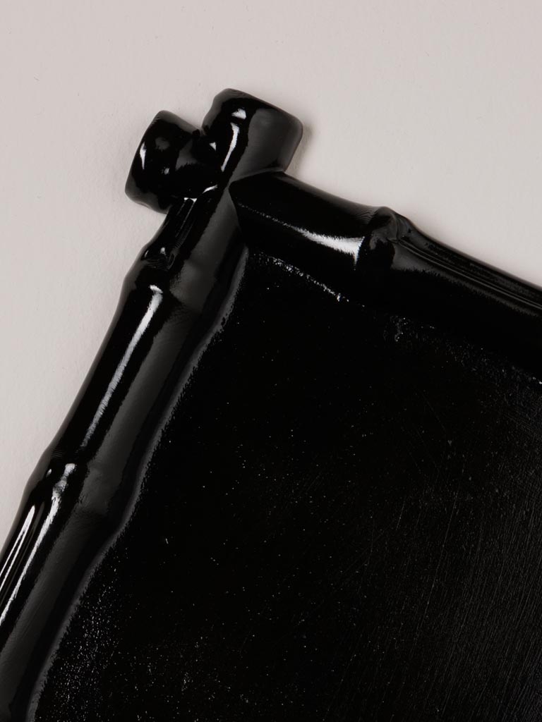 Black lacquered bambou style tray - 7