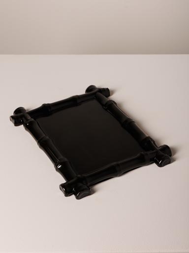 Black lacquered bambou style tray