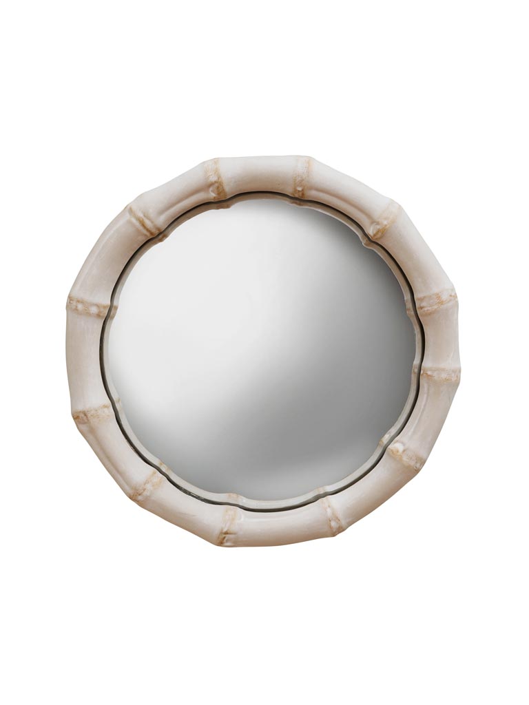 Small convex mirror white bamboo style - 2