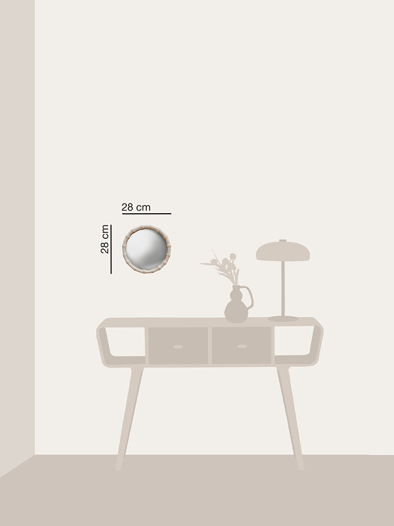 Convex mirror white bamboo style - 4