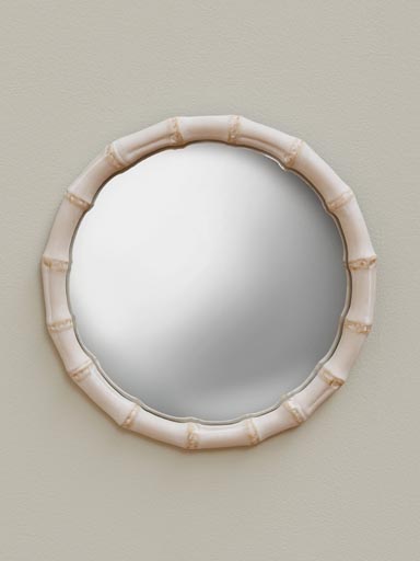 Convex mirror white bamboo style
