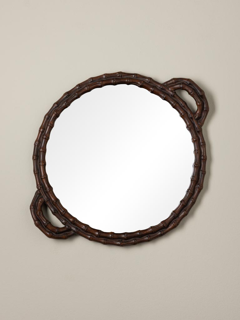 Plateau rond avec miroir Bamboo - 1
