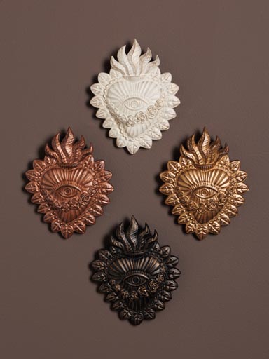S/4 Ex-voto hearts with eyes Chocolat