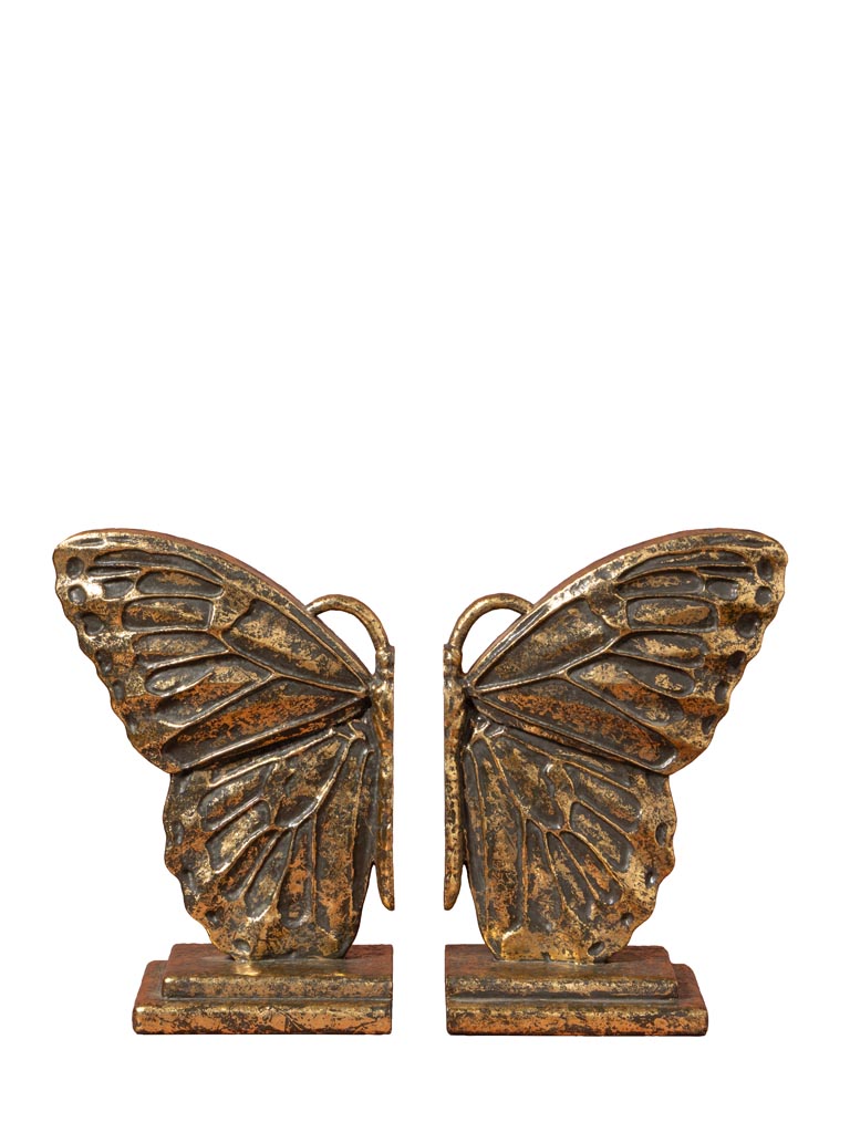Golden butterfly bookends - 2