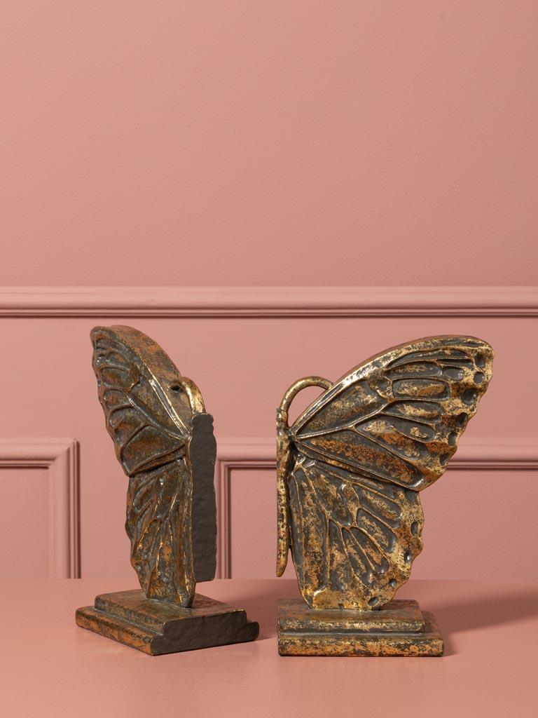 Golden butterfly bookends - 5