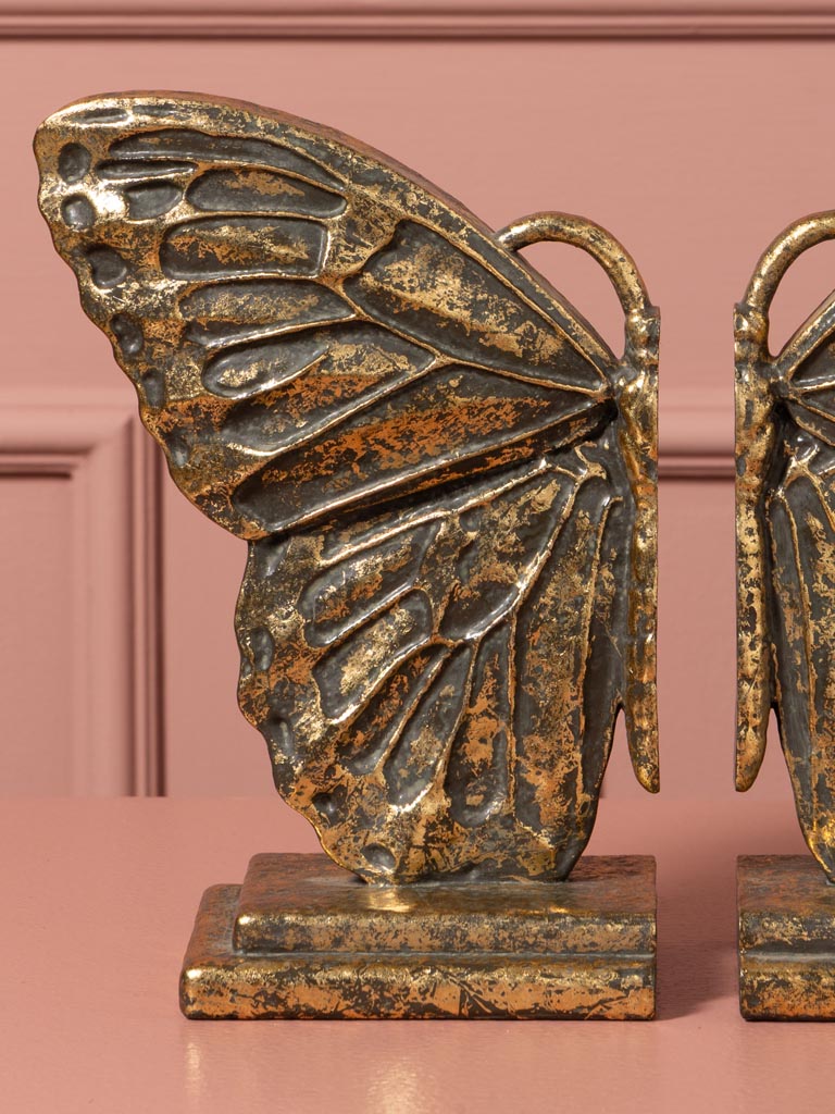 Golden butterfly bookends - 4