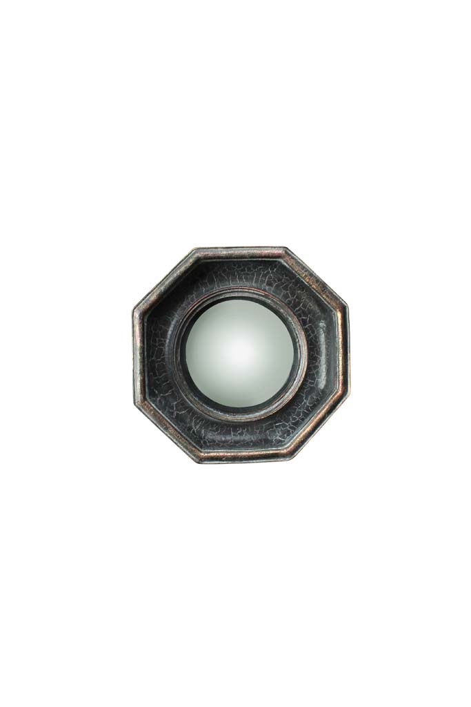 Octogonal mirror ant black patina - 2