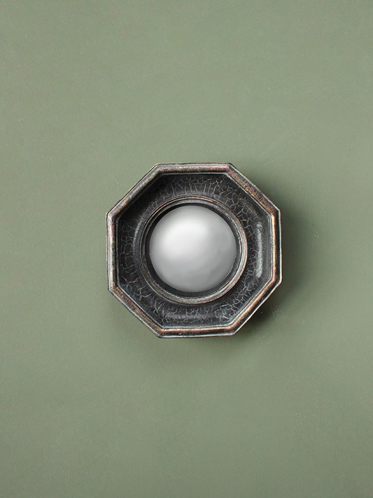 Miroir  convexe octogonal patine noire * (9.5) - 1